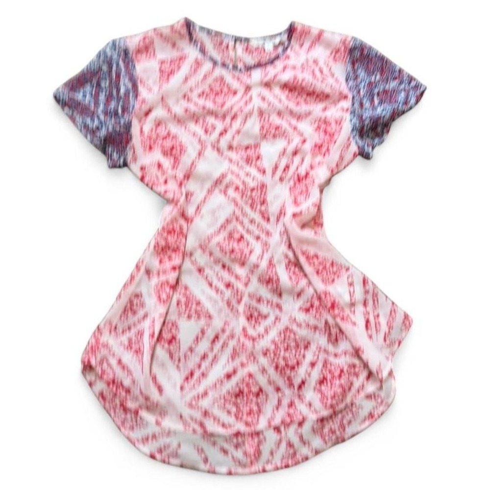 Cabi Red, White & Blue Coquette Blouse,‎ Women's Size L